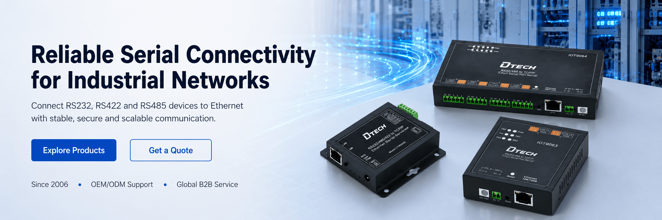 DTECH industrial serial connectivity solutions for factory automation